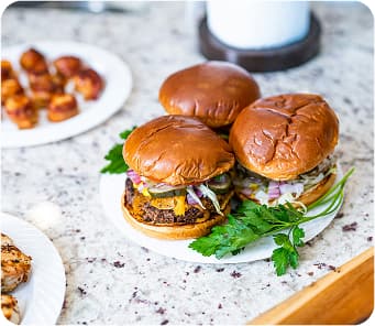 A plat of Hamburgers